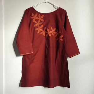 Fabindia Women's Tunic Top, Orange, L